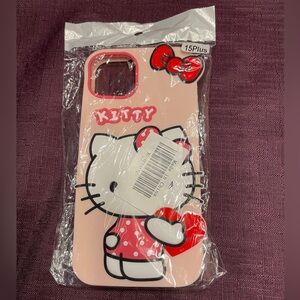 Hello Kitty Pink and Red IPhone Case for 15Plus